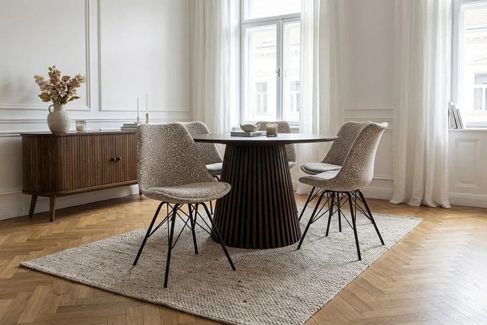 Riess Ambiente Polsterstuhl SCANDINAVIA Chenille Beige/Schwarz - Bild 3