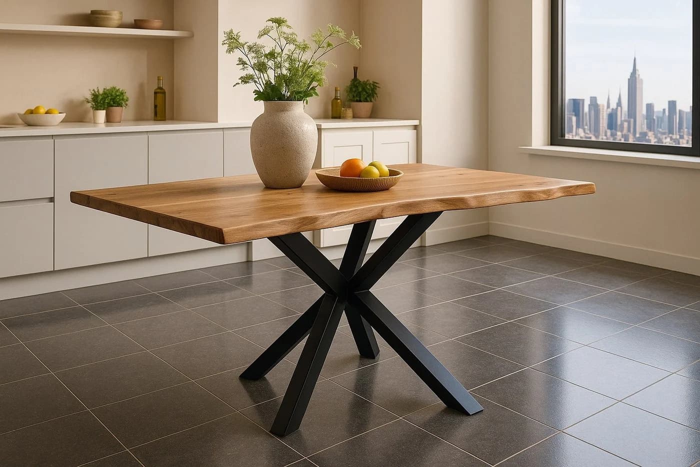 SAM® Baumkantentisch Stil massiv Akazienholz schwarz - Bild 2