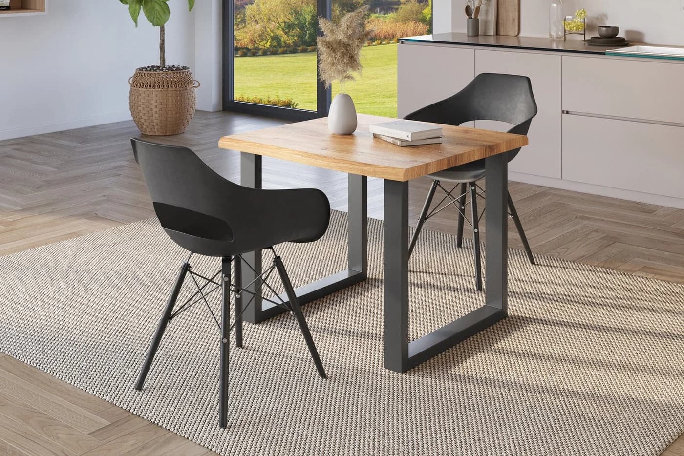 SAM® Esstisch Thoran Wildeiche-Optik U-Metallgestell Baumkante - Bild 4