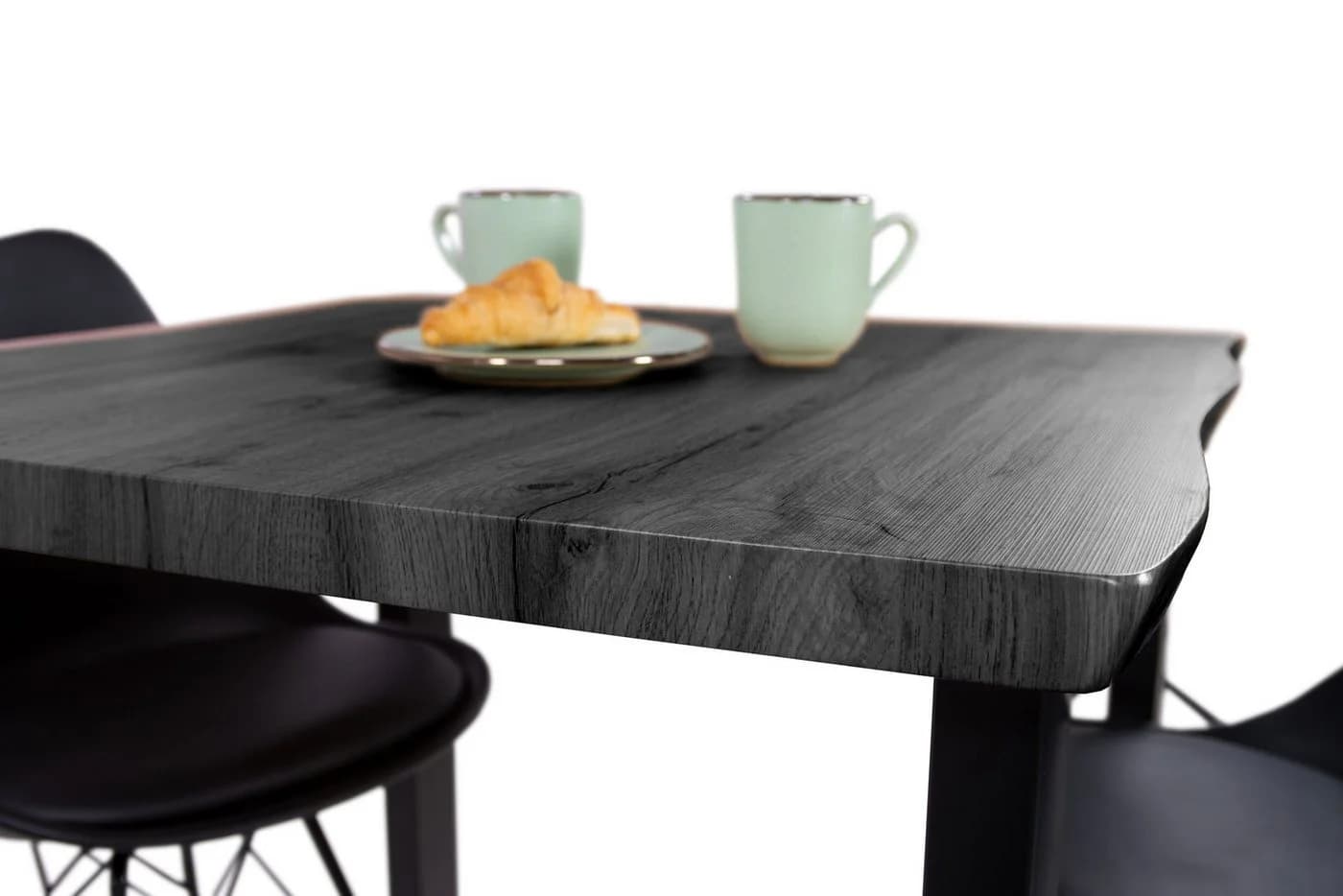 SAM® Esstisch Thoran Grau Schwarz U-Metallgestell Baumkante - Bild 4