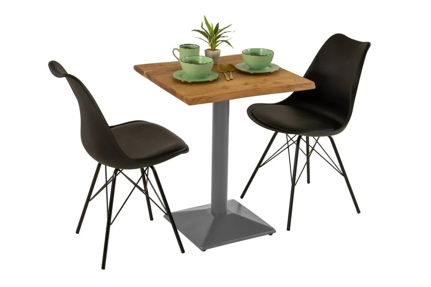 SAM® Bistrotisch Ingmar Massivholz mit Baumkante und Metallgestell - Bild 4