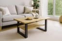 SAM® Couchtisch Patricia massiv Eiche Echte Baumkante schwarz Bild 2