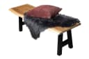 SAM® Sitzbank Quento Akazie massiv mit Baumkante und Metallgestell Bild 5