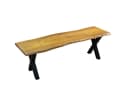 SAM® Sitzbank Quento Akazie Baumkante X-Gestell Schwarz 160 cm Bild 3