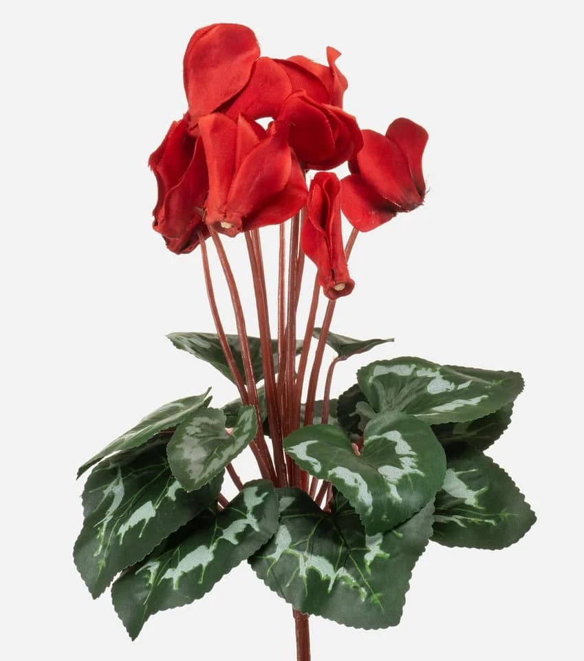 artplants Alpenveilchen Kunstblume Rot auf Steckstab 30cm - Bild 2