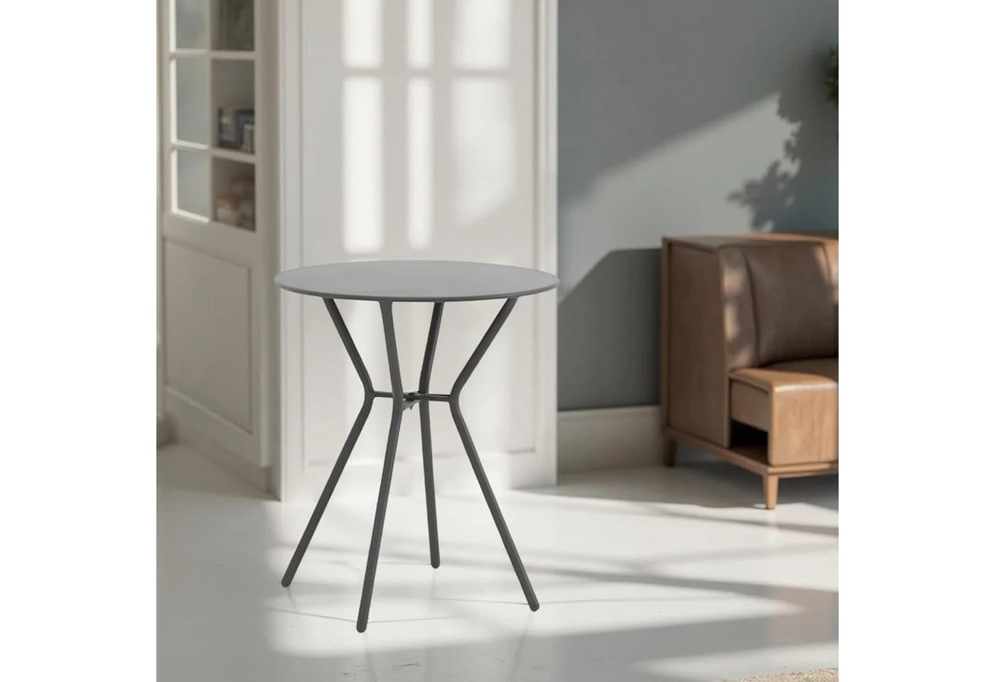 BURI Gartentisch Bistrotisch rund 70x60cm schwarz - Bild 5