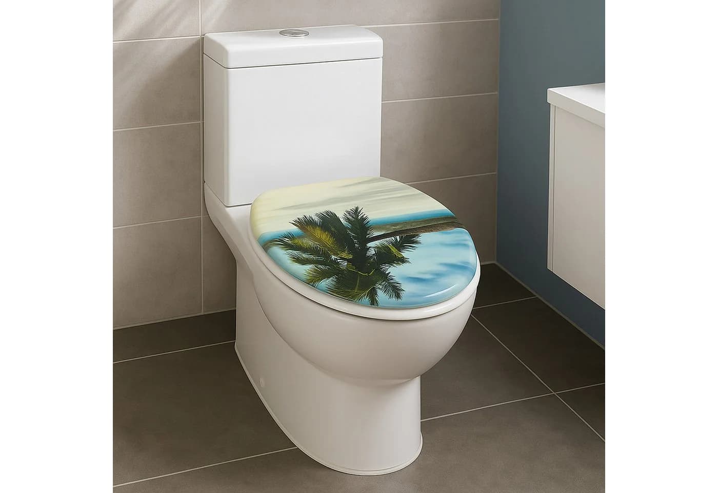 BURI WC-Sitz mit Absenkautomatik 3D Motiv O-Form