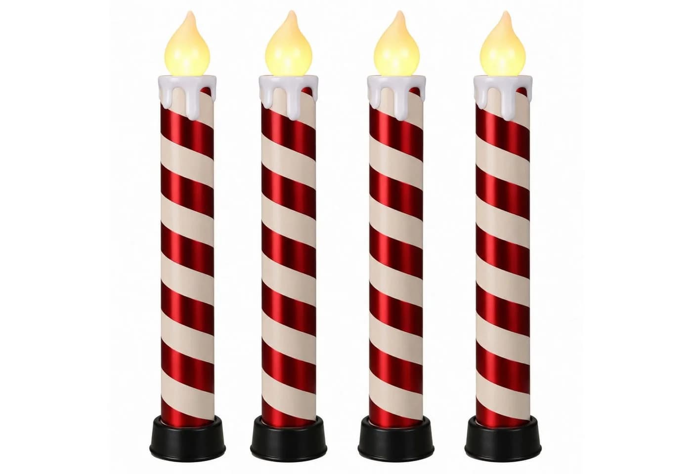 BURI LED Weihnachtskerze XXL Zuckerstange 4er Set Warmweiß - Bild 2