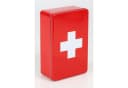 BURI Faltbox Metalldose Medizinbox Rot Weißes Kreuz Bild 1