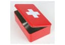 BURI Faltbox Metalldose Medizinbox Rot Weißes Kreuz Bild 2