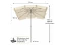 BURI Sonnenschirm 210x140 cm Rechteckig Knickbar Beige Bild 4