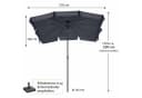 BURI Sonnenschirm 210x140 cm Rechteckig Knickbar Anthrazit Bild 4