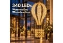 BURI LED-Heißluftballon Dekofigur 90cm Gold 340 LEDs warmweiß Timer Bild 1