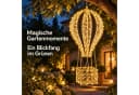 BURI LED-Heißluftballon Dekofigur 90cm Gold 340 LEDs warmweiß Timer Bild 3