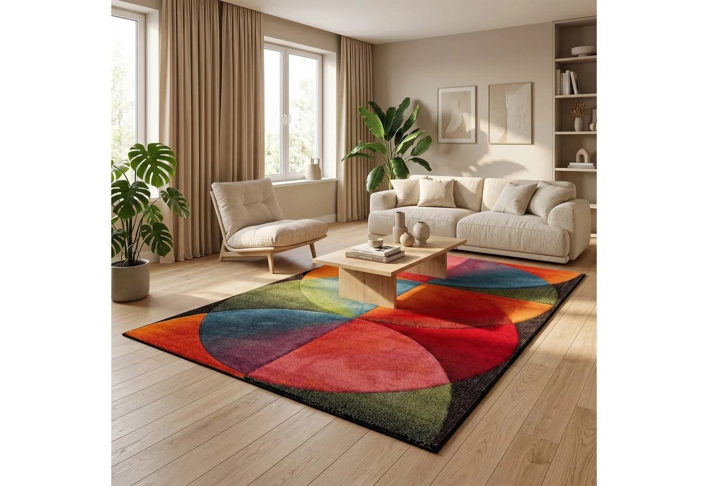 Pergamon Designteppich Maui Modern Rot Handkonturenschnitt - Bild 2