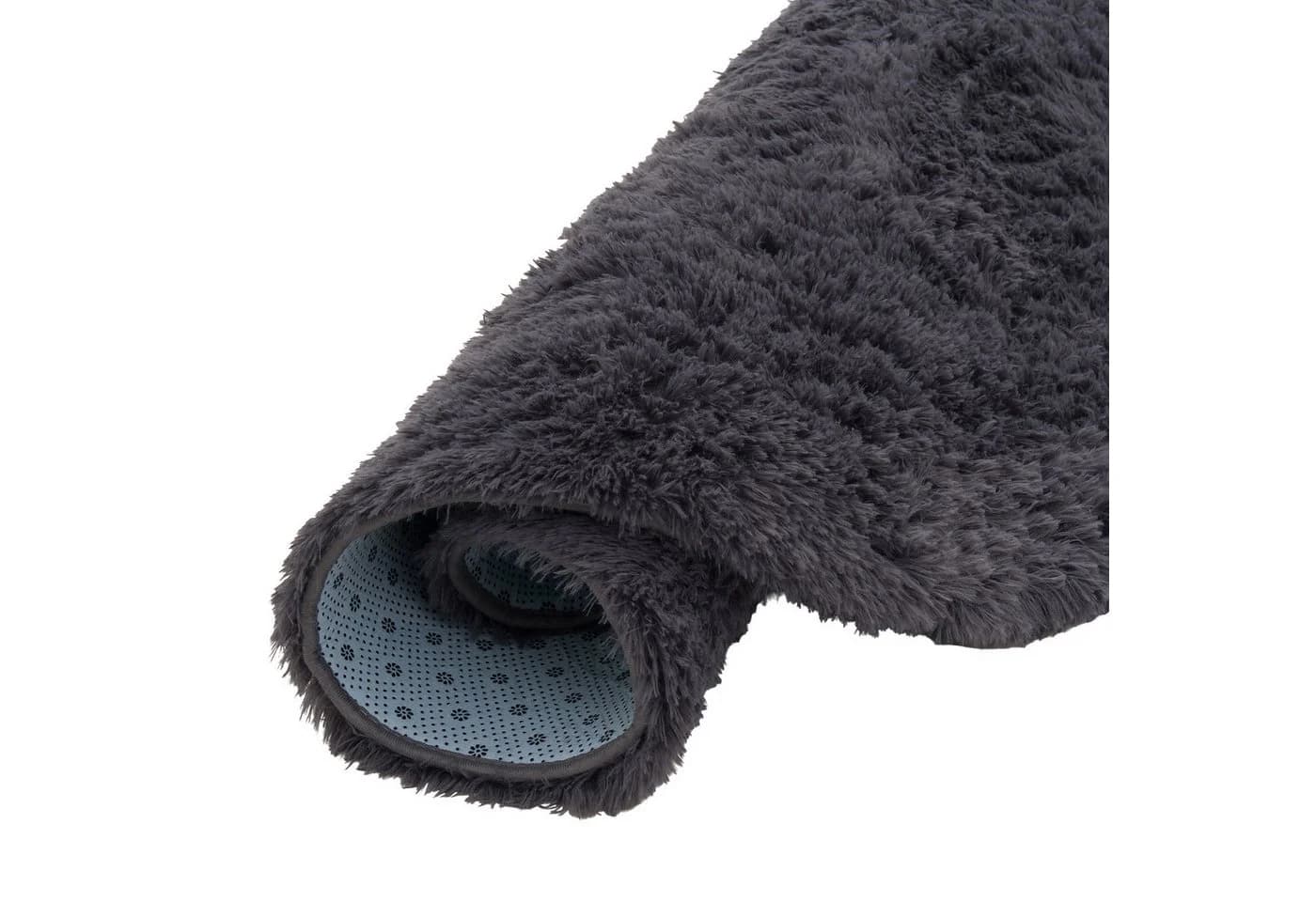 Pergamon Hochflor-Teppich Rund Anthrazit Shaggy - Bild 4