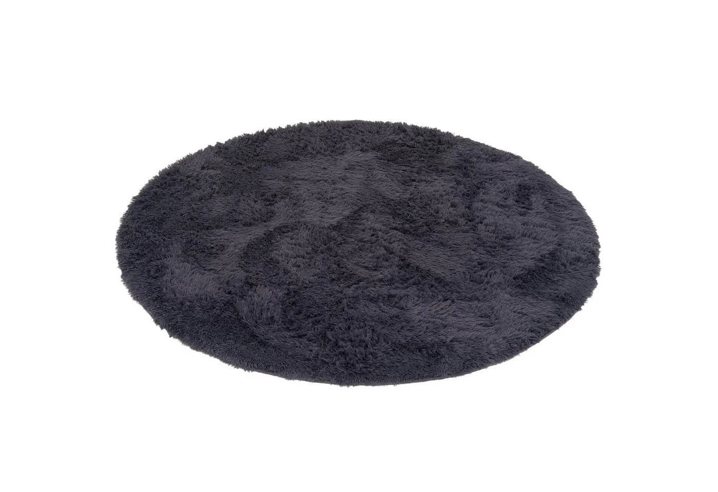 Pergamon Hochflor-Teppich Rund Anthrazit Shaggy - Bild 5