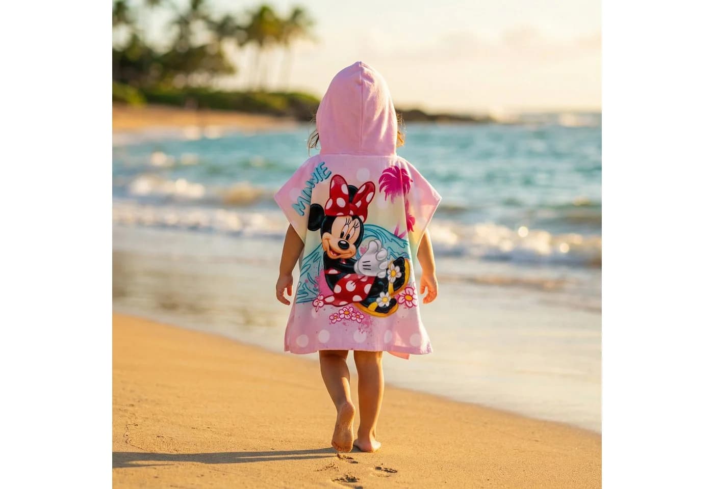 Disney Badeponcho Minnie Maus Kinder Mädchen Mikrofaser Kapuze - Bild 5
