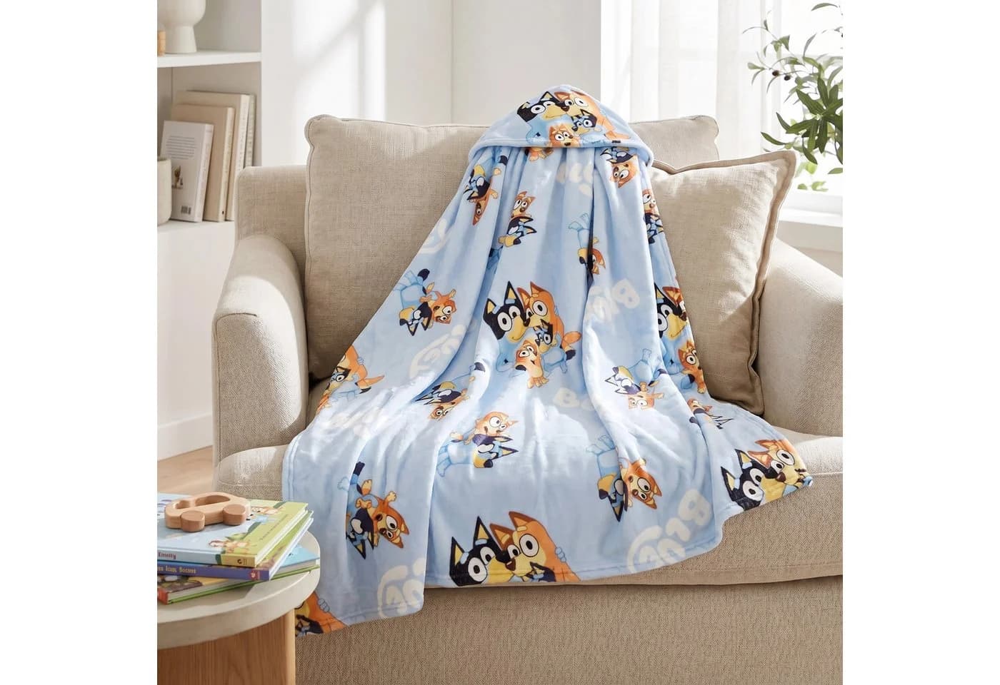 Bluey u Bingo Flanell Decke XL - Warme Kapuzen Kuscheldecke 120x150 cm - Bild 5