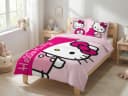 Hello Kitty Bettwäsche Flanell 2-tlg. Set 135-140x200 65x65 Baumwolle Bild 1