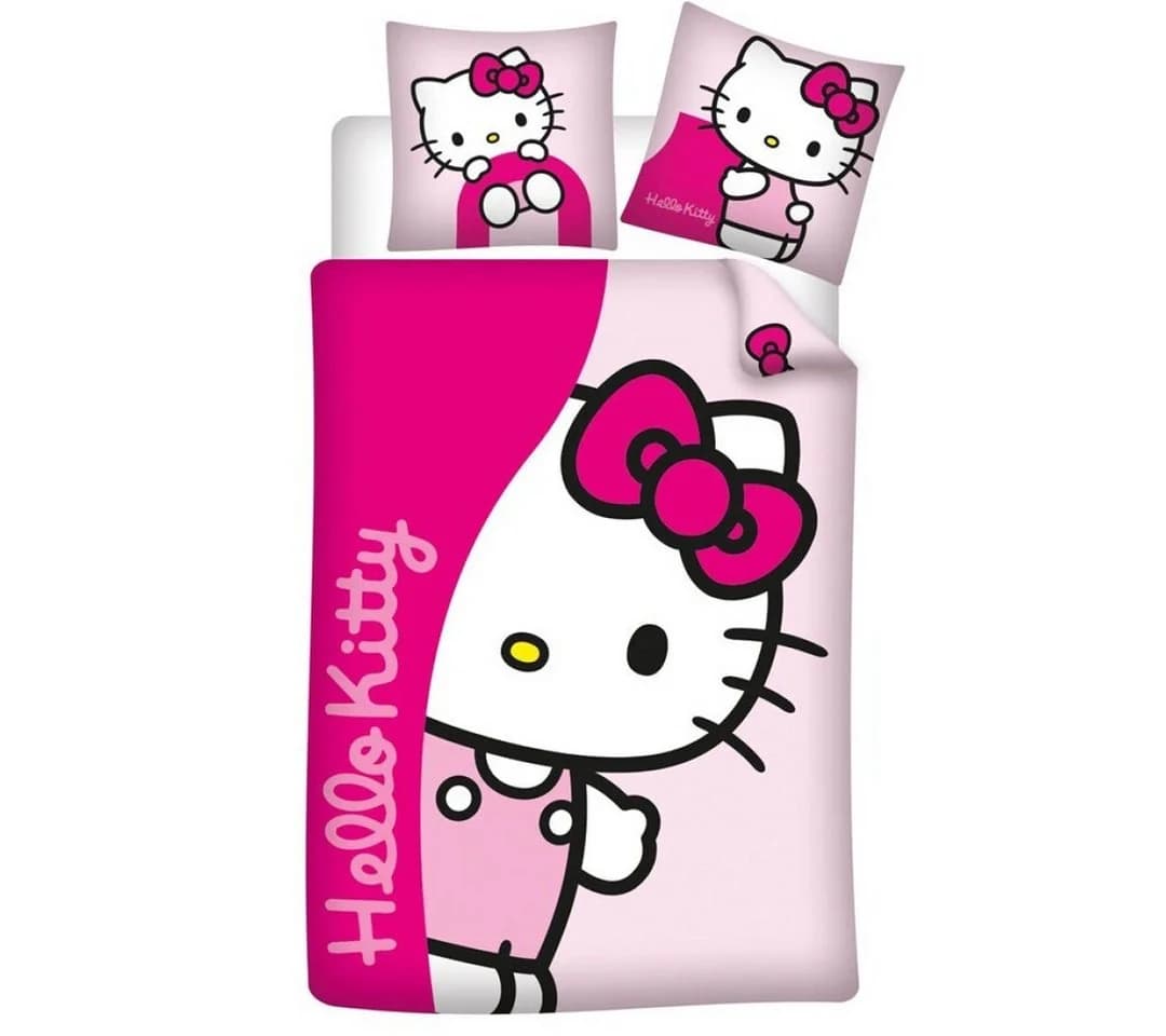 Hello Kitty Bettwäsche Flanell 2-tlg. Set 135-140x200 65x65 Baumwolle - Bild 2