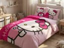 Hello Kitty Bettwäsche Flanell 2-tlg. Set 135-140x200 65x65 Baumwolle Bild 3