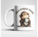 WS-Trend Anti Stress Tasse Affe Motiv Keramik 325 ml Bild 2