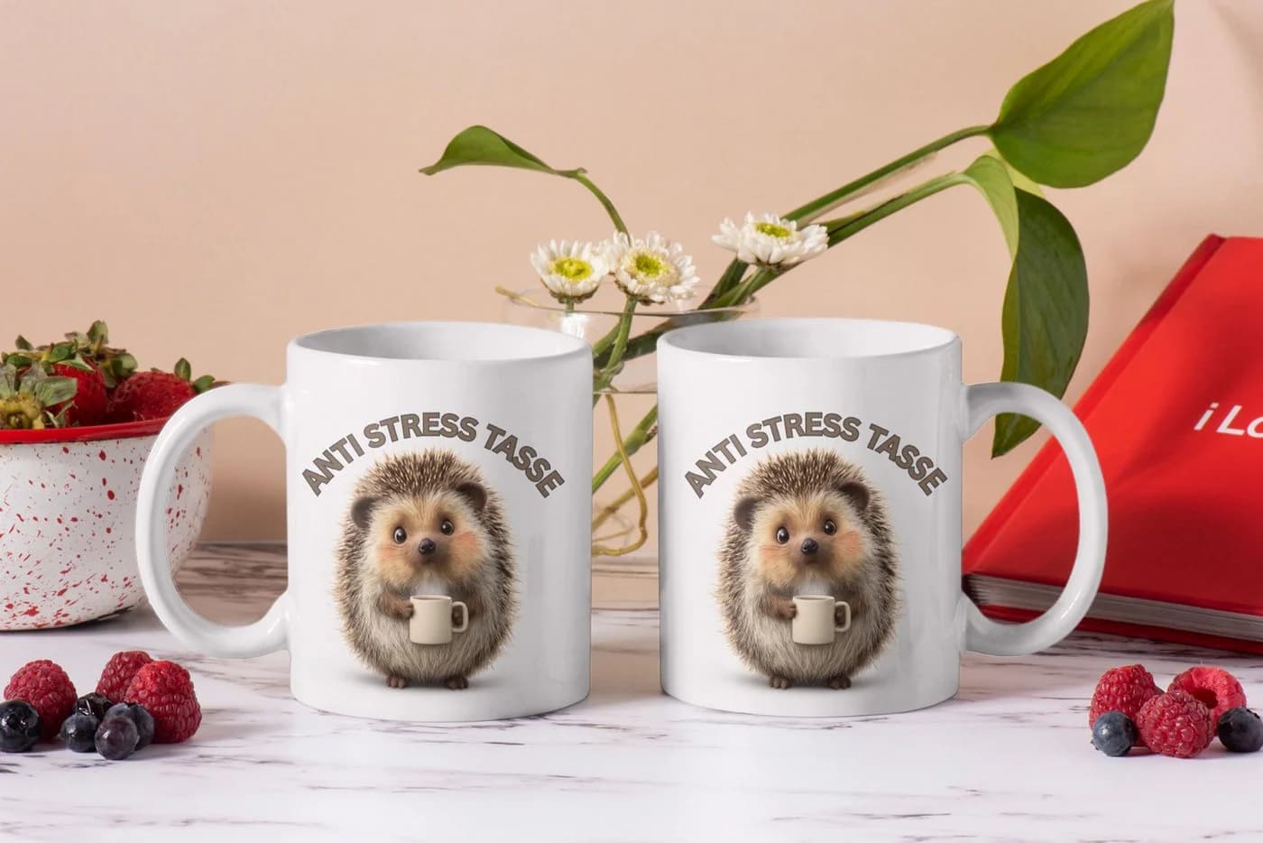 WS-Trend Anti Stress Tasse Igel Motiv Keramik 325 ml