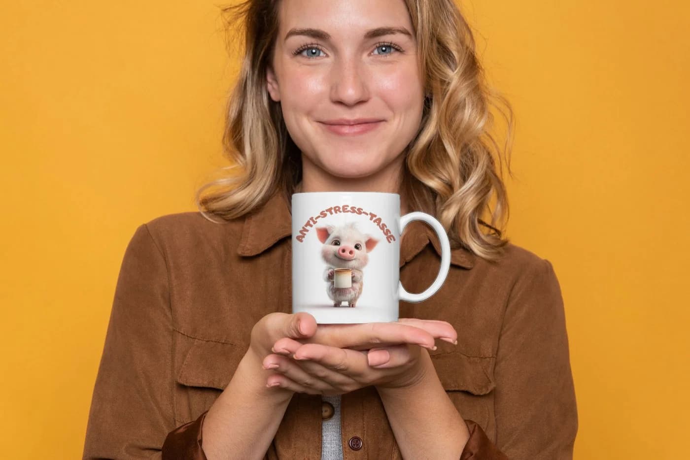 WS-Trend Anti-Stress Schweinchen Kaffeetasse Keramik 325 ml - Bild 4