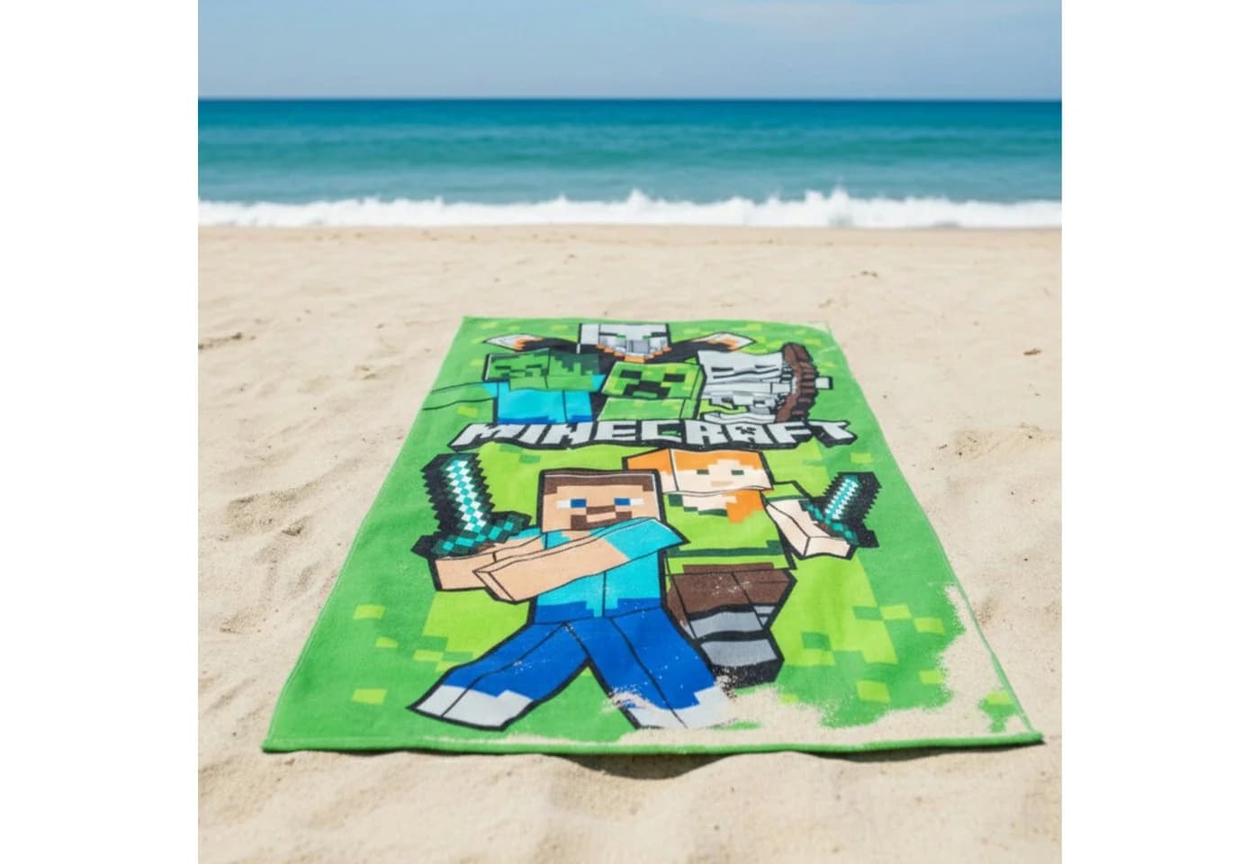 Minecraft Strandtuch Steve Alex Creeper Mikrofaser - Bild 3