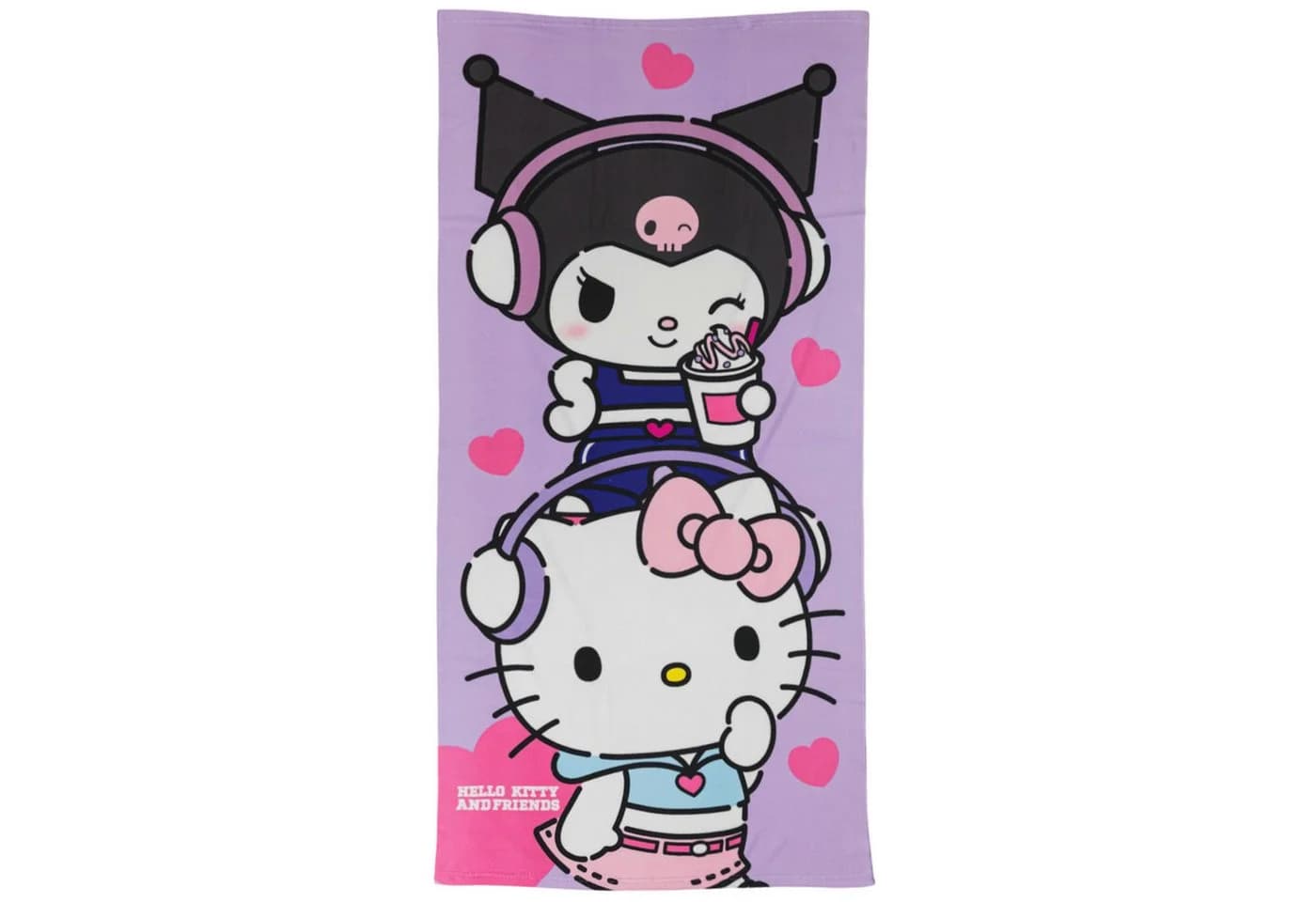 Hello Kitty & Kuromi Mikrofaser Strandtuch 70x140 cm Bunt - Bild 2