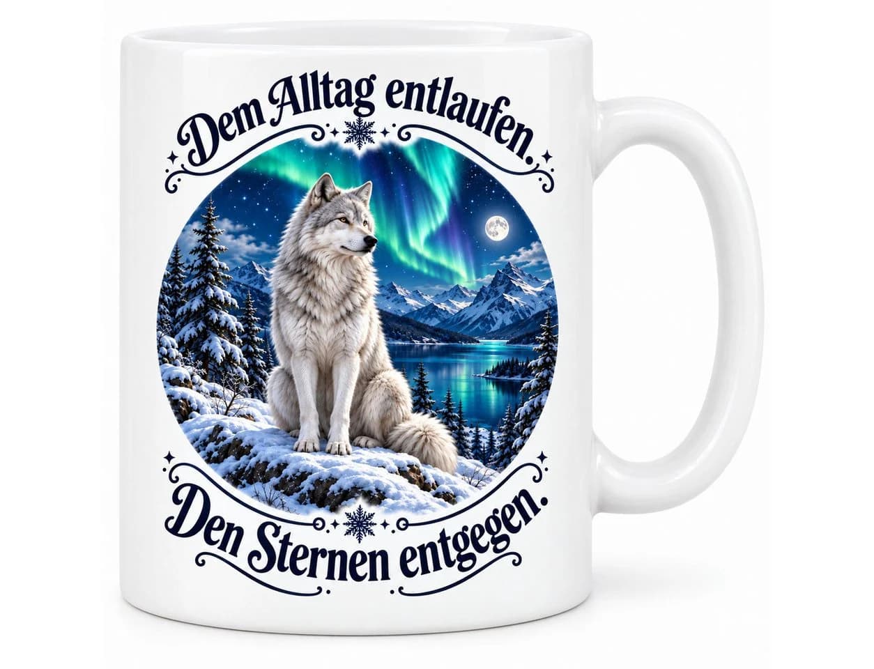 WS-Trend Wintertasse Wolf Keramik 330 ml mit Spruch - Bild 2