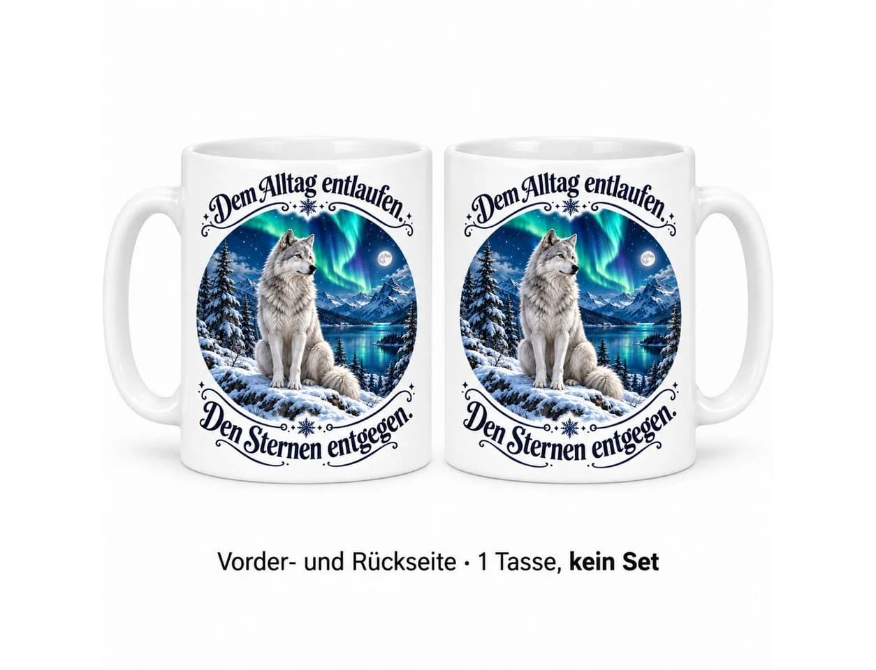 WS-Trend Wintertasse Wolf Keramik 330 ml mit Spruch - Bild 4