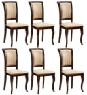 Feldmann-Wohnen Esszimmerstuhl Olivia 6er Set Nussbaum dunkel / beige Bild 2