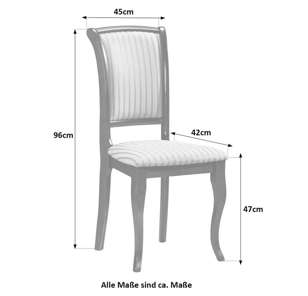 Feldmann-Wohnen Esszimmerstuhl Olivia 6er Set Nussbaum dunkel / beige - Bild 3
