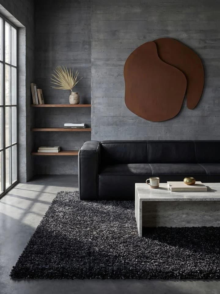 KADIMA DESIGN Teppich RHEIN Shaggy Anthrazit 60x110 cm - Bild 2