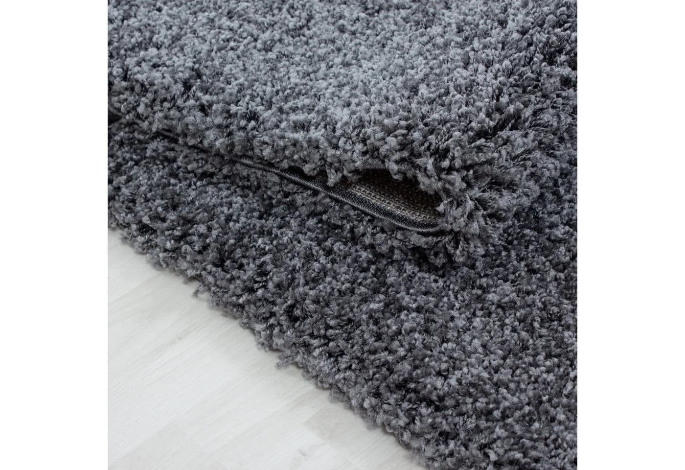 KADIMA DESIGN Teppich RHEIN Shaggy Grau 60x110 cm - Bild 3
