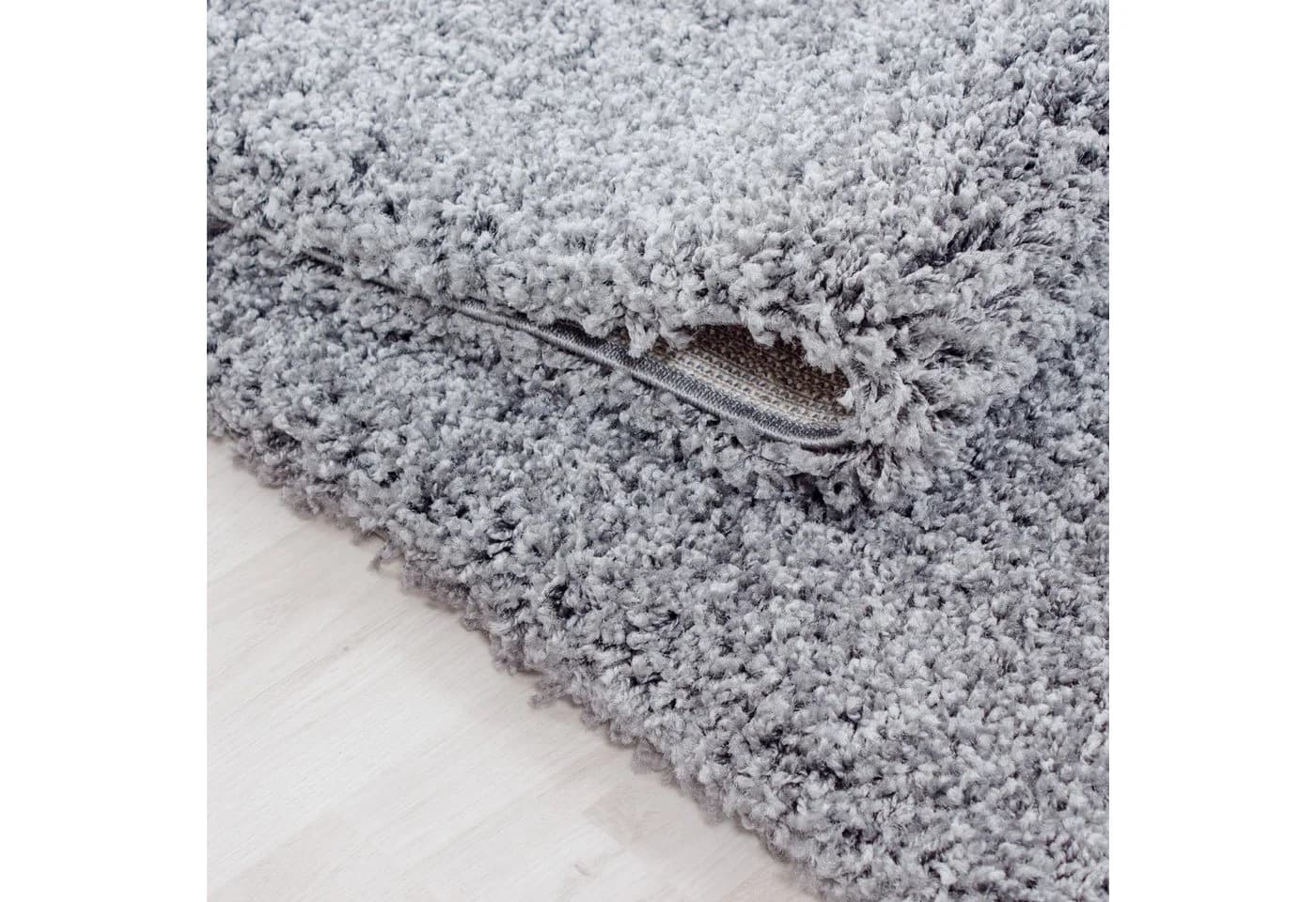KADIMA DESIGN Teppich RHEIN Shaggy Hellgrau 80x80 cm - Bild 3