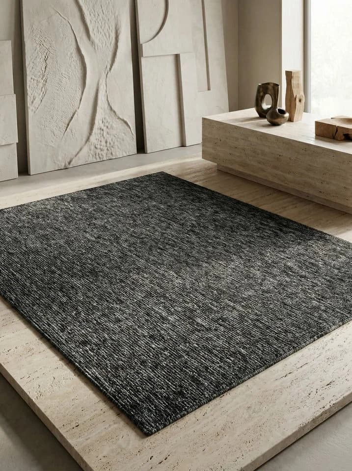 KADIMA DESIGN Teppich AMMER Kurzflor Anthrazit 60x100 cm