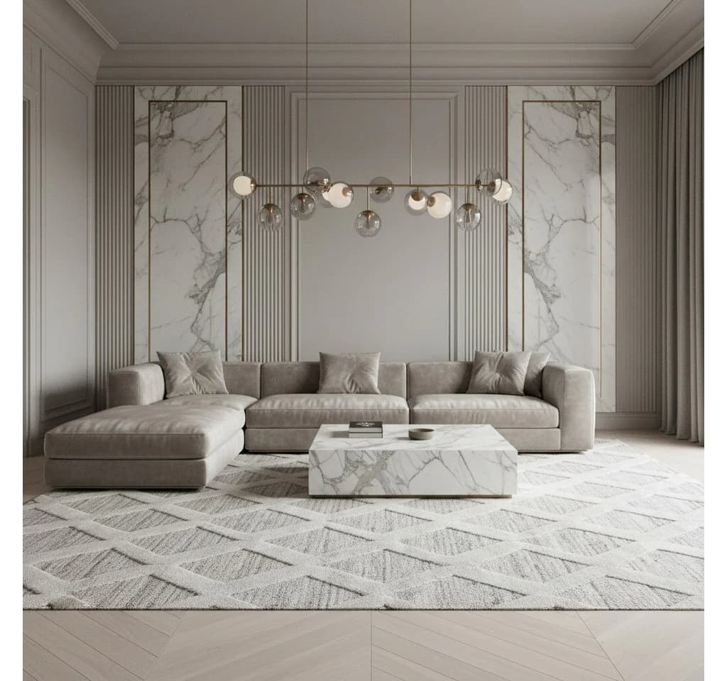 KADIMA DESIGN Teppich EISACK 3D-Effekt Grau Boho - Bild 2