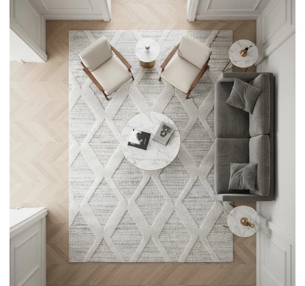 KADIMA DESIGN Teppich EISACK 3D-Effekt Grau Boho - Bild 5