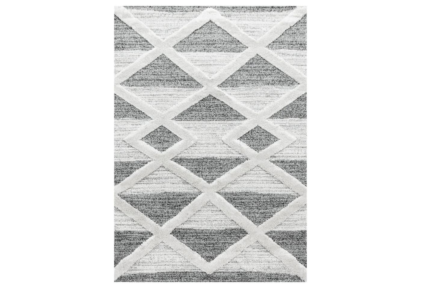 Kadima Design Teppich TALFER Grau Geometrisch 3D-Effekt