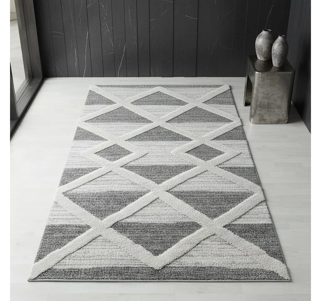 Kadima Design Teppich TALFER Grau Geometrisch 3D-Effekt - Bild 3