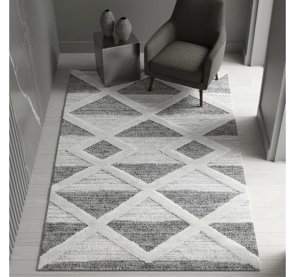 Kadima Design Teppich TALFER Grau Geometrisch 3D-Effekt - Bild 5