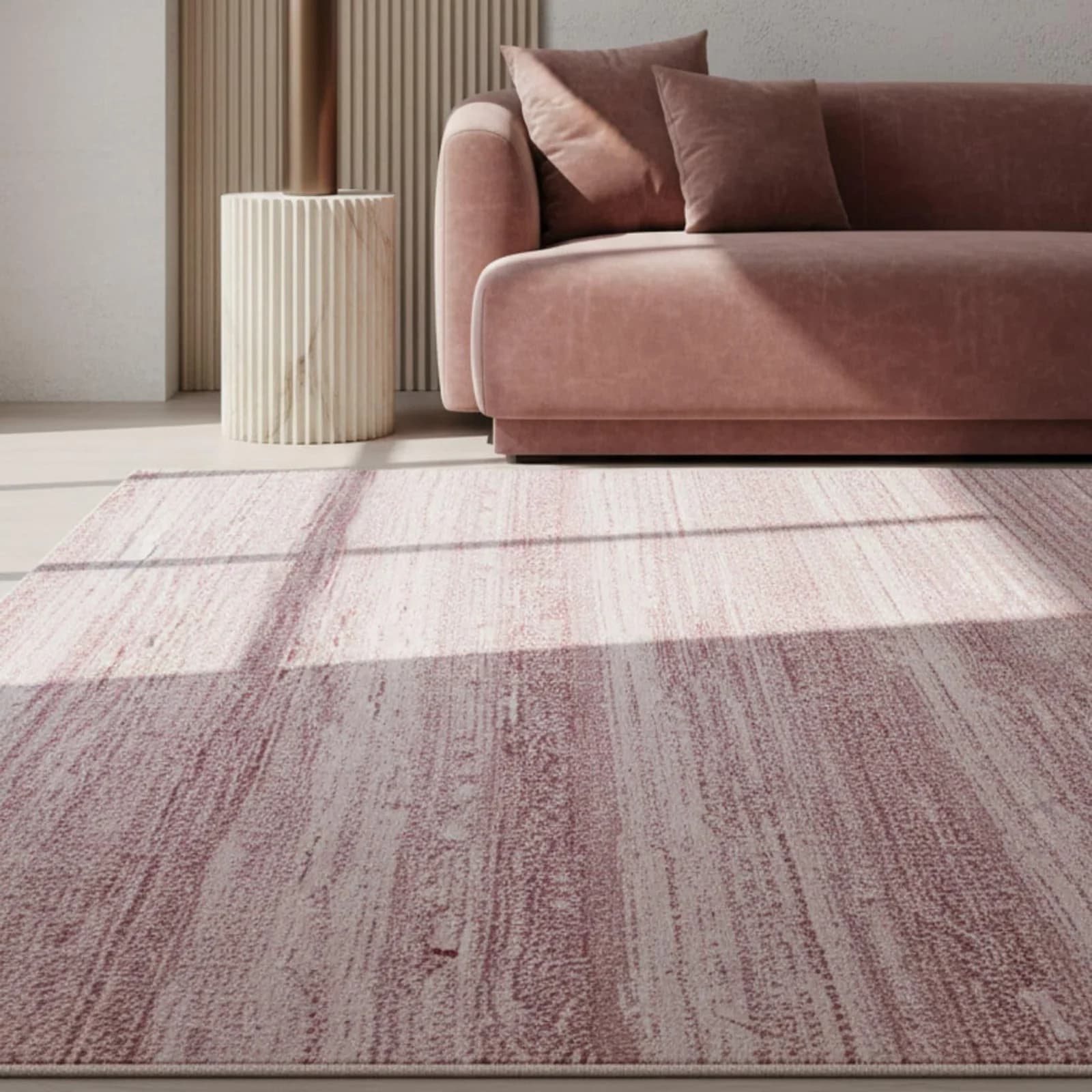 KADIMA DESIGN Kurzflorteppich INN Rosa Einfarbig