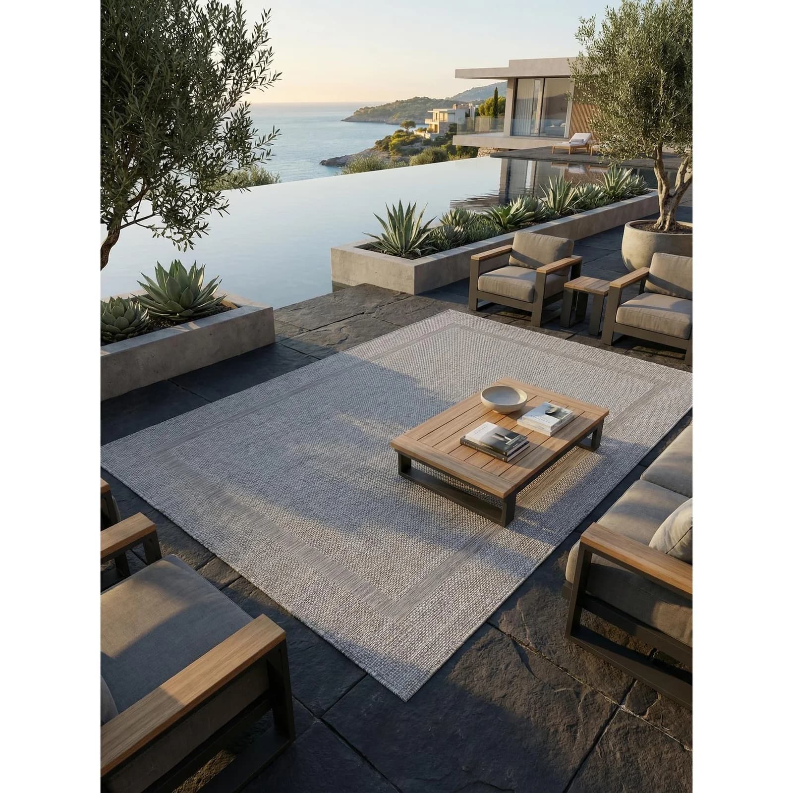 Kadima Design Outdoor-Teppich ALSTER Silber Unicolor