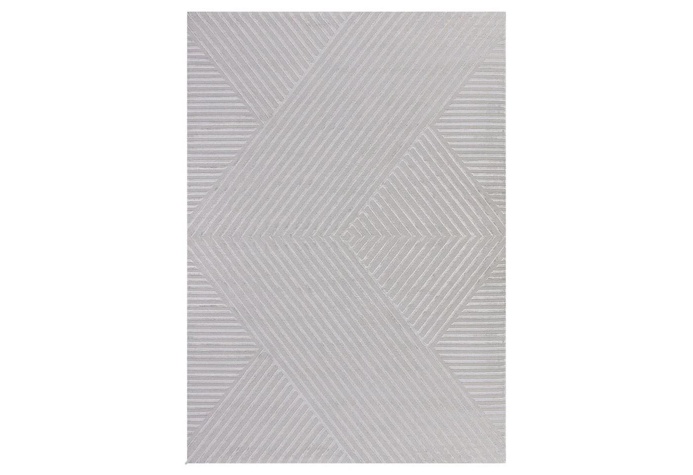 KADIMA DESIGN Teppich ILLER Silber 3D Design Kurzflor