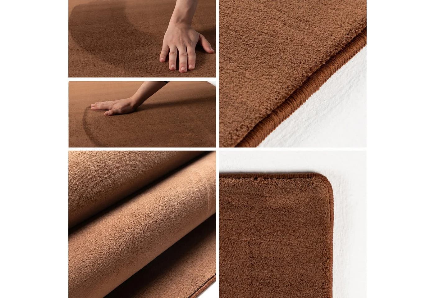 KADIMA DESIGN Teppich LECH Braun 60x110 cm Kurzflor - Bild 4