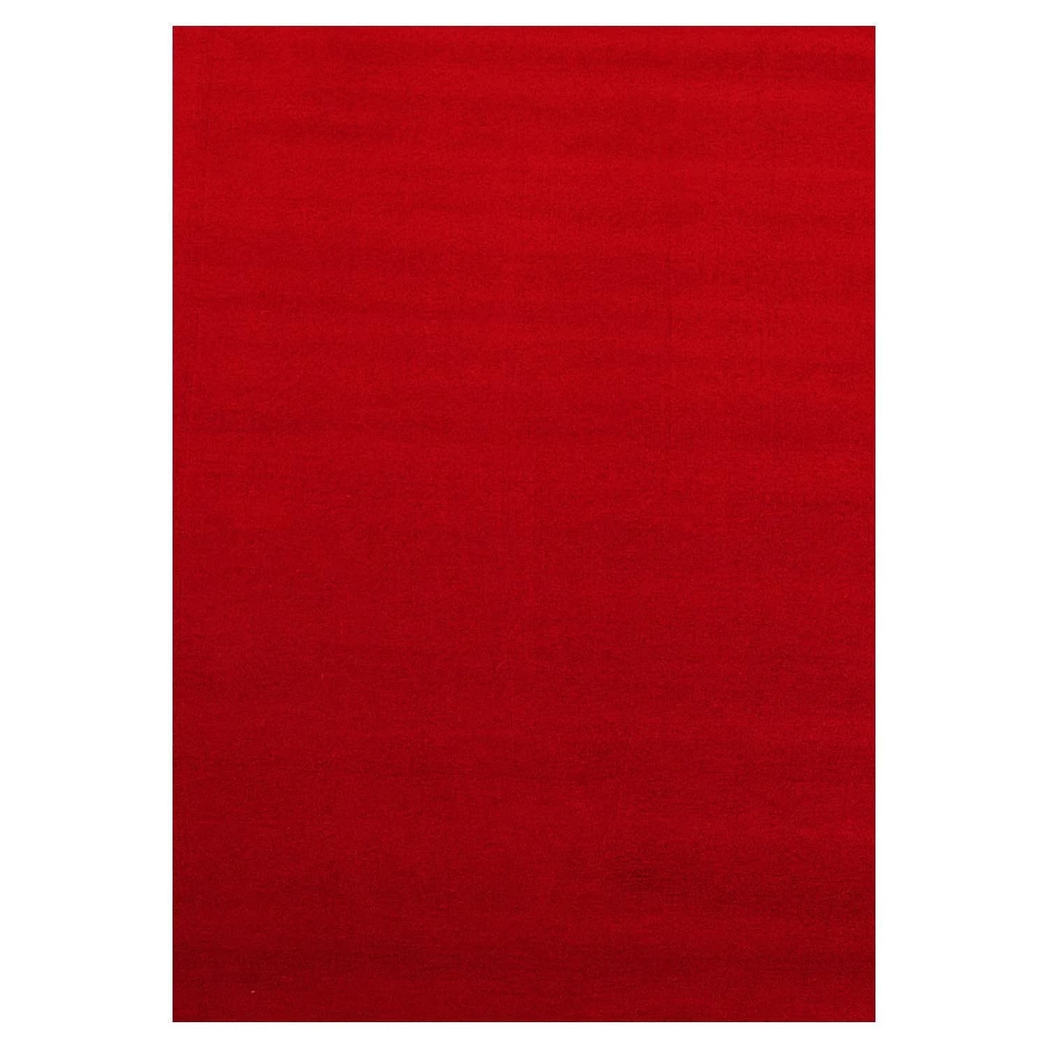 KADIMA DESIGN Kurzflorteppich LECH Rot 140x200 cm Waschbar