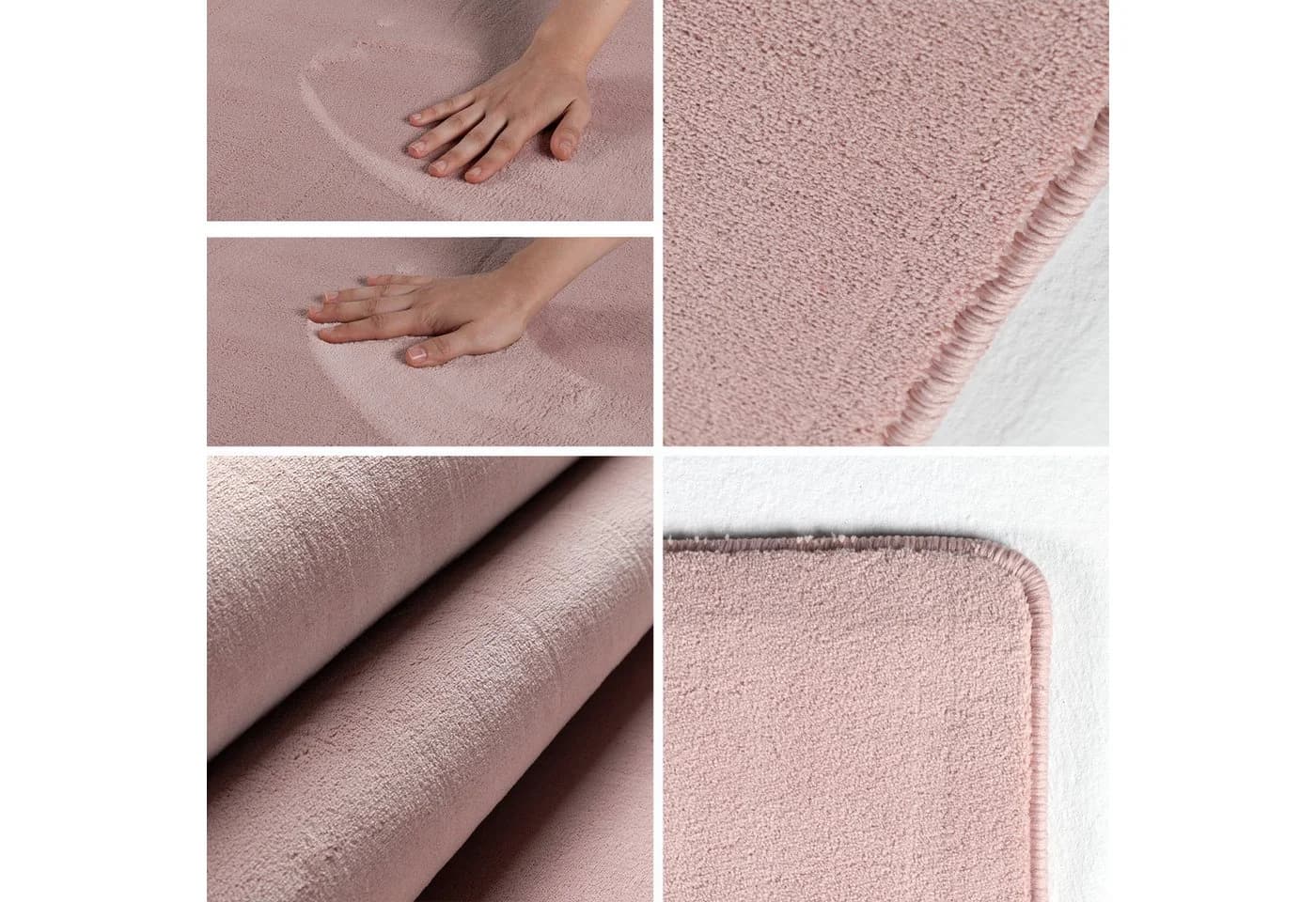 KADIMA DESIGN Teppich LECH Rosa Unifarben Kurzflor - Bild 4